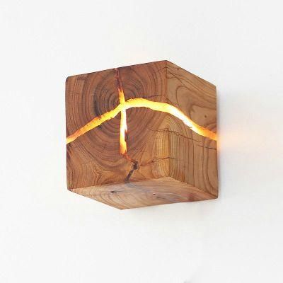 Loft Industrial Retro Indoor Home Decor Wall Light Cube Wood Wall Lamp (Wh-VR-94)
