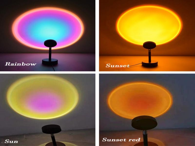 180 Degree Rotation RGB Rainbow Sunrise Sunset Projection Light