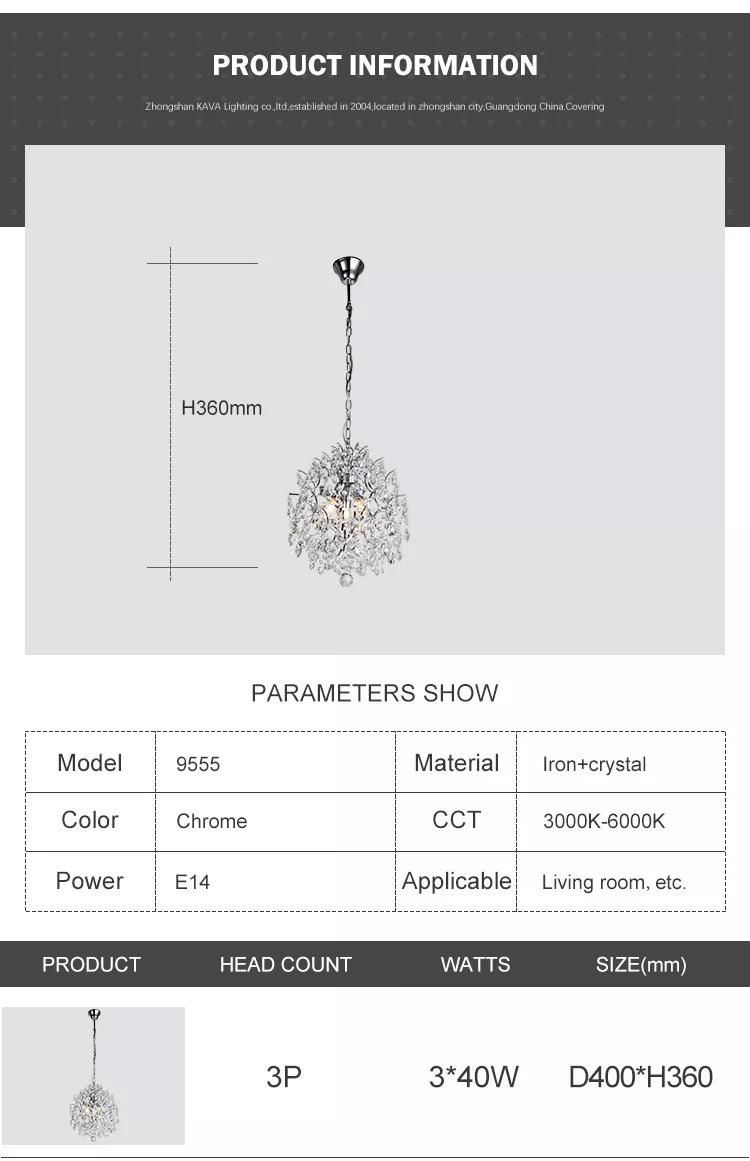 Glinting Wholesale European Popular Interior Glossy Prismatic Decoration Chandelier