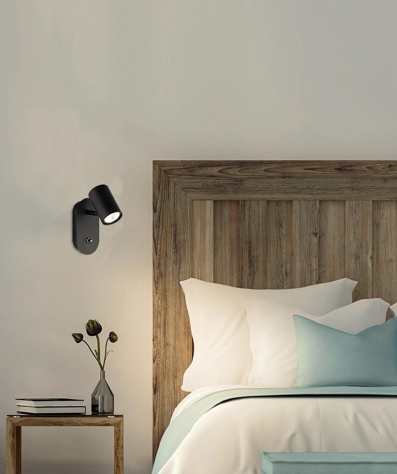 2022 Nordic Modern Indoor Luxury Decorative Bedroom Light Design Bedside Adjustable Modern LED Black Lamp Decoration Metal Wall Lamp Dimmer