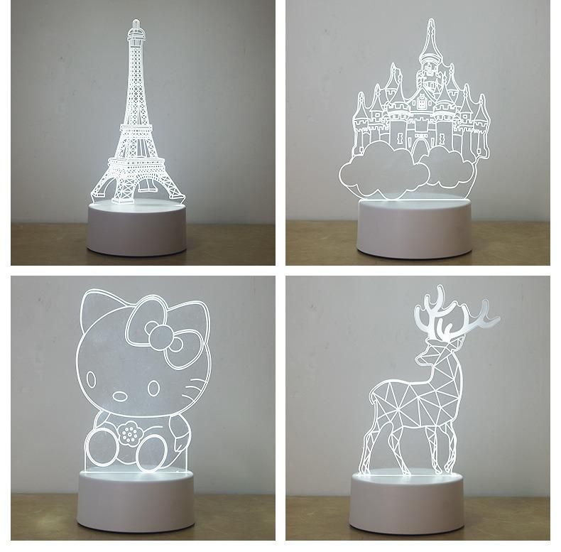 Creative New LED3d Night Light Custom Bedroom Bedside Table Lamp Children Cartoon Plug-in Night Light