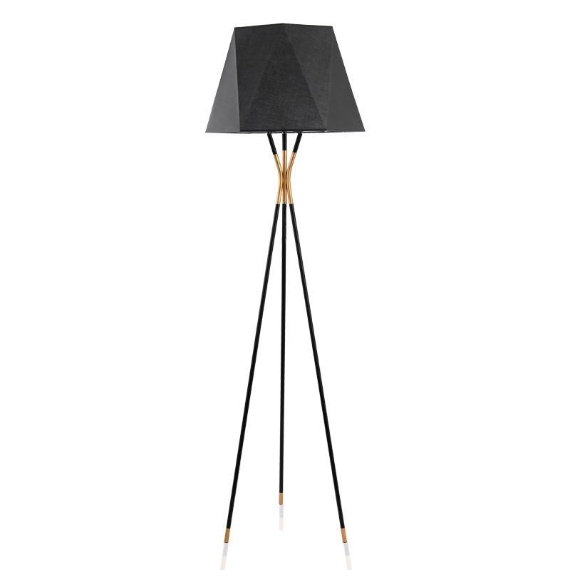 Modern Simple Black Geometric Floor Lamp American Living Room Bedroom Model Room Conical Decorative Study Floor Lamp