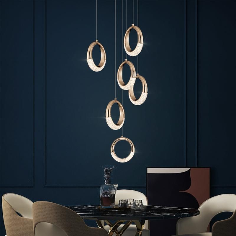 Round Lobby Chandelier Crystal Chandelier Living Room Light Pendant Lamp