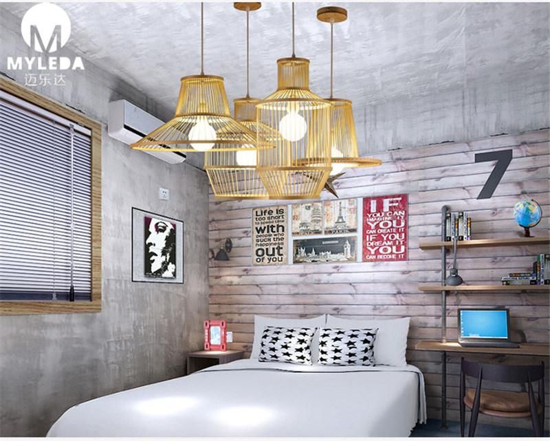Restaruant Chinese Design Rattan Bamboo Garden Pendant Lights