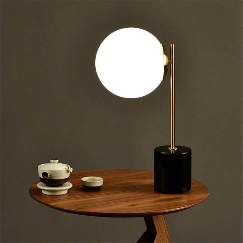 Simple Marble Base Table Lamp Nordic Living Room Home Deco Glass Ball Desk Lamp Bedroom Bedside Lamp Simple Tafellamp
