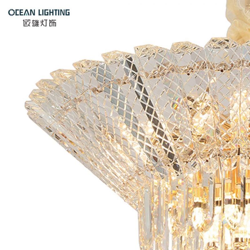 Golden Ligthing Dia50*H32cm Round Iron E14X12 Diamon K9 Crystal Chandelier