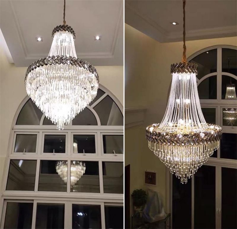 Modern Crystal Chandelier Lighting High Quality Gold LED Hanging Lamp for Living Room Bedroom Staircase Indoor Lighting