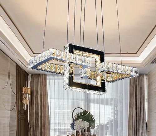 Modern LED Crystal Pendant Lamp for Island Lighting Fixtures for Dining Living Room