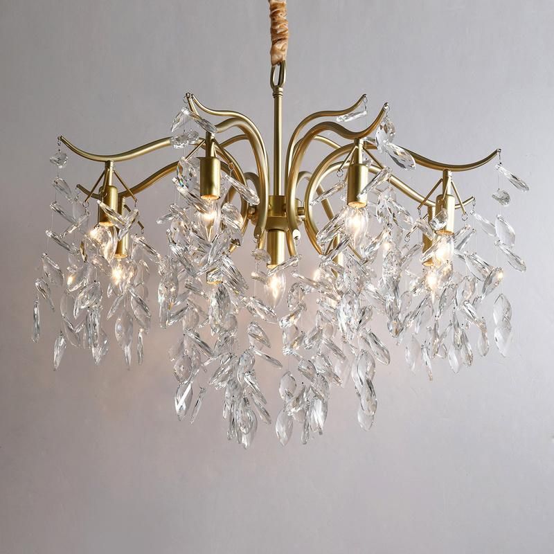 Chandelier Living Room Dining Room Lamp All Copper Crystal Lamp