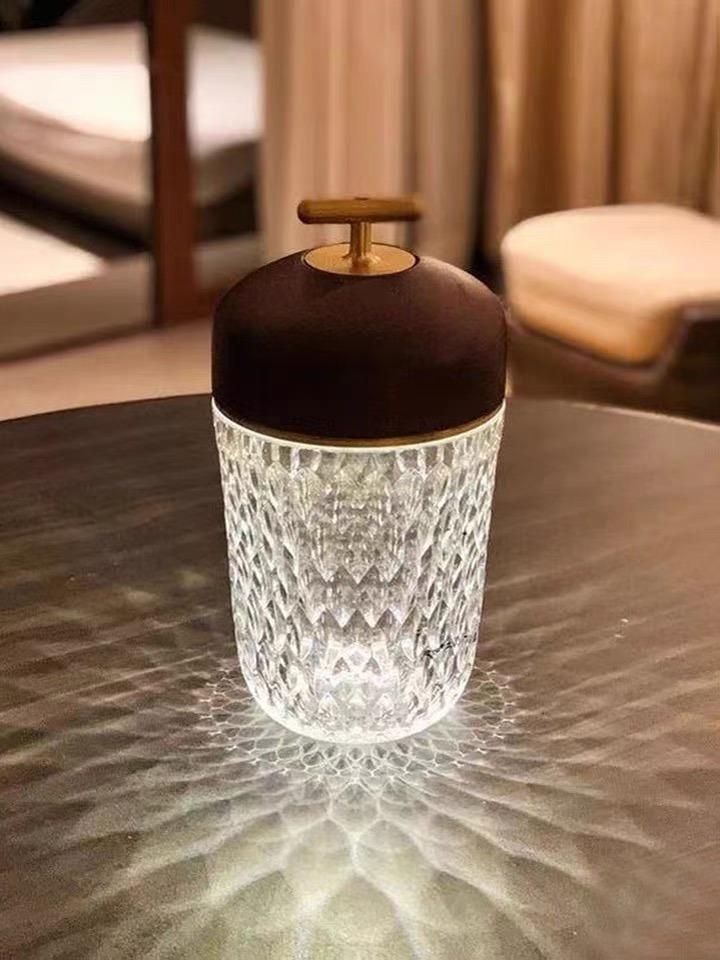 Portable Crystal Pinecone Lamp Photo Lighting Creative Bedroom Nightlight Atmosphere Valentine′s Gift