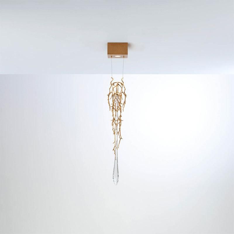 Fashion Personality Single Gold Brach Shape Pendant Light