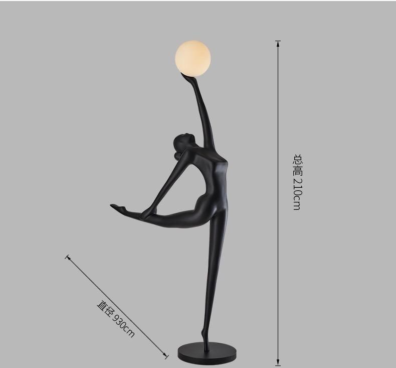 Nordic Luxury Floor Lamp Living Room Sofa Lamp Art Hotel Lobby Office Ballet Girl Standing Lamp