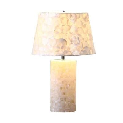 Antique Design Shade Shell Light Pieces Table Lamp for Bedroom Living Room LED