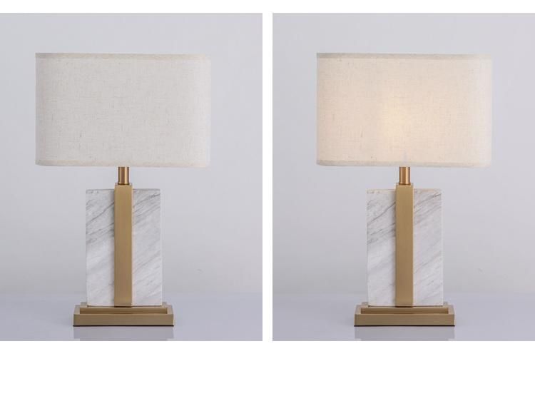 Jlt-16233 Brass Finish Marble Table Lamp for Hotel Lobby Front Desk