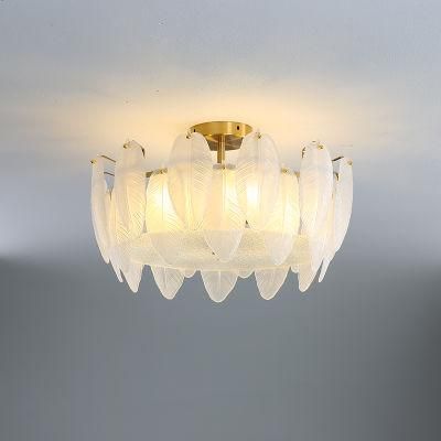 Light Luxury Ceiling Lamp Post Modern Minimalist Bedroom Lamp Creative Leaf Chandelier (WH-CA-77)