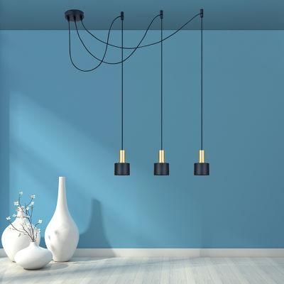 Mini Pendant Light Fixture for Kitchen Island, Black Hanging Chandelier Light Fixtures E27 Living Room Bedroom Bedside Adjustable Ceiling Light