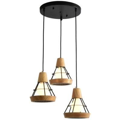 Fancy Decorative Metal Wooden Pendant Home Light for Coffee Shop