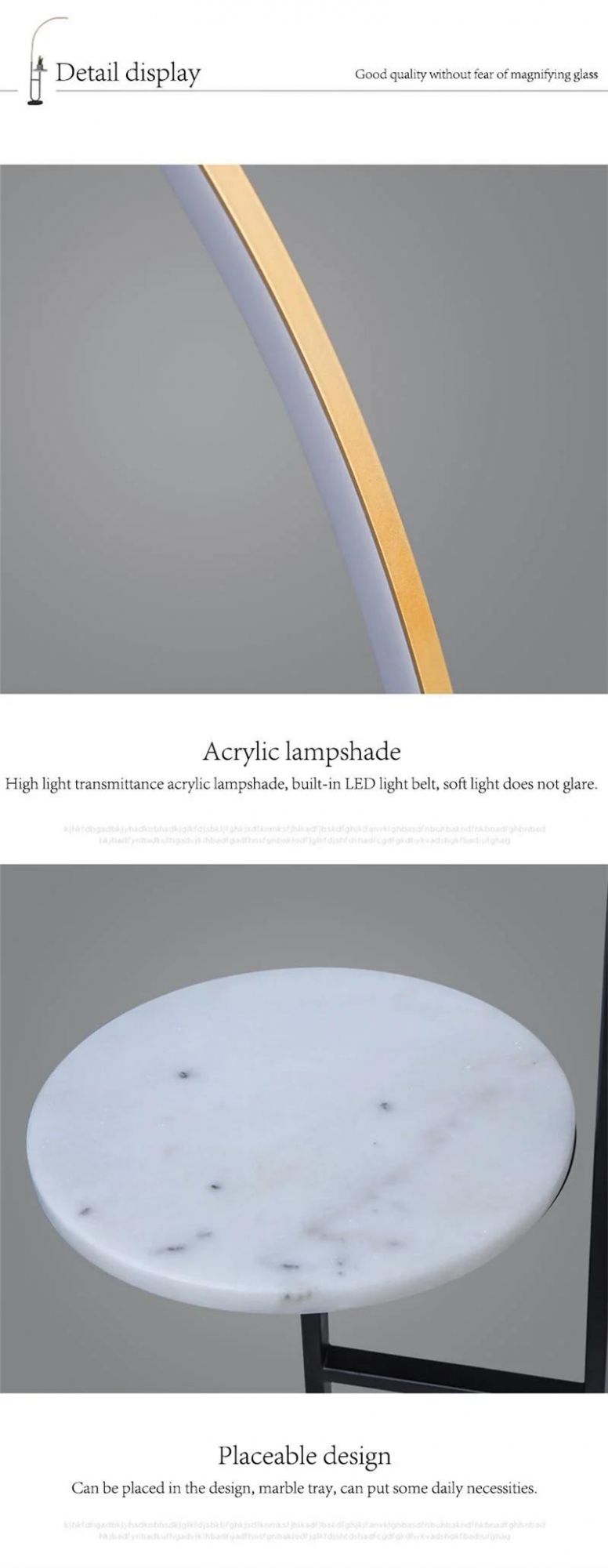 LED Nordic Indoor Modern Curved Vertical Gold Curved Floor Lamp