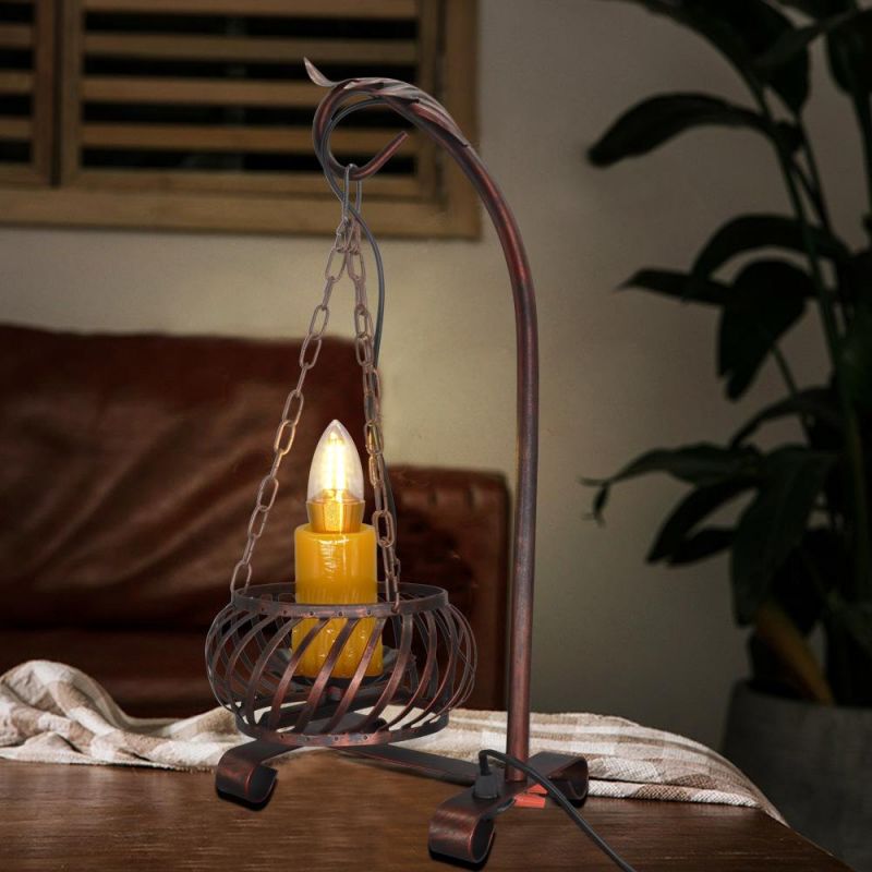 American Vintage Candle Table Light with Plug, Old Design Kerosene Lamp (WH-VTB-01)
