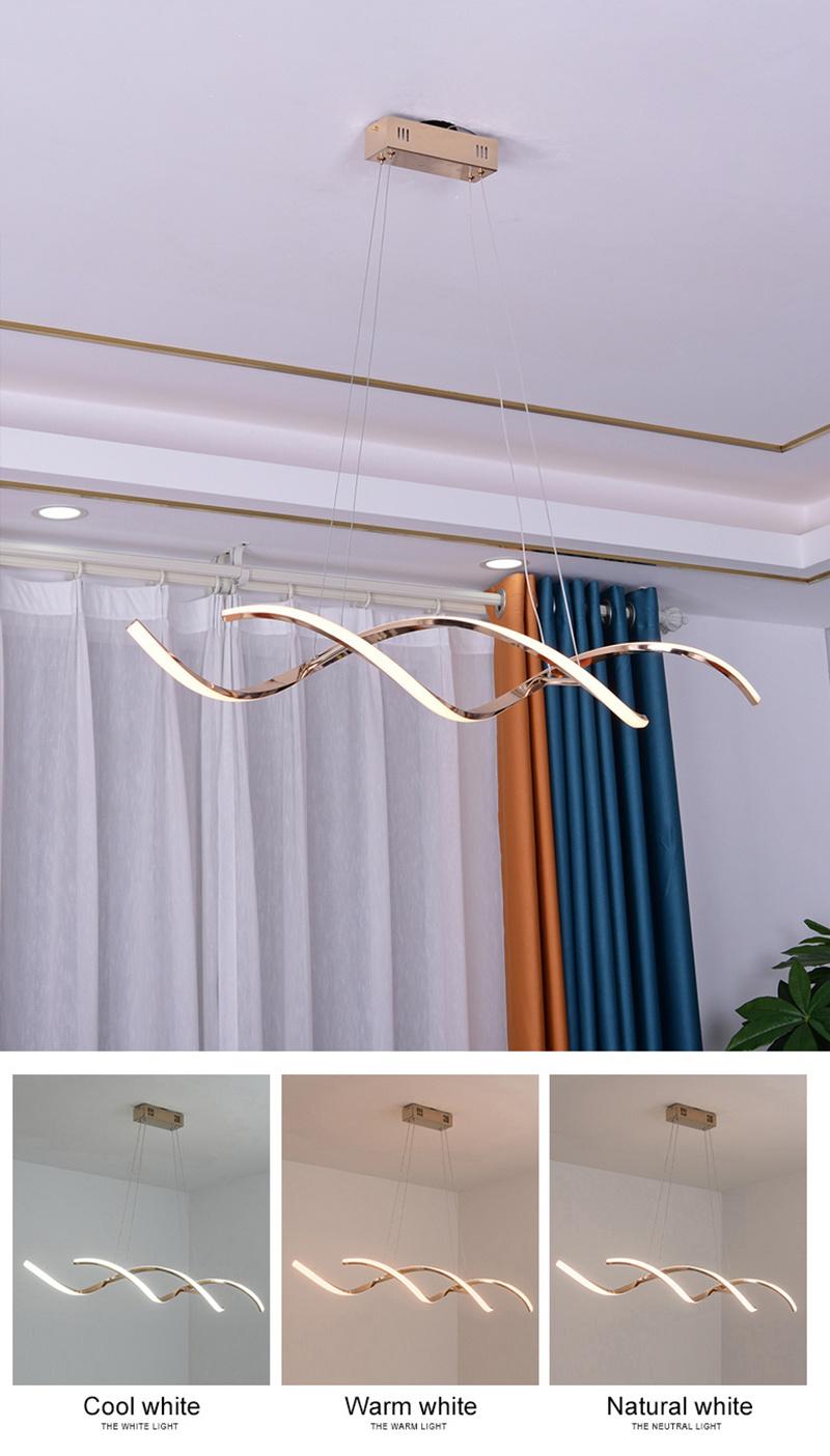 Modern LED Chandelier Lamp for Kitchen Dining Room Minimalist Design Home Decor Creative Restaurant Light Fixture