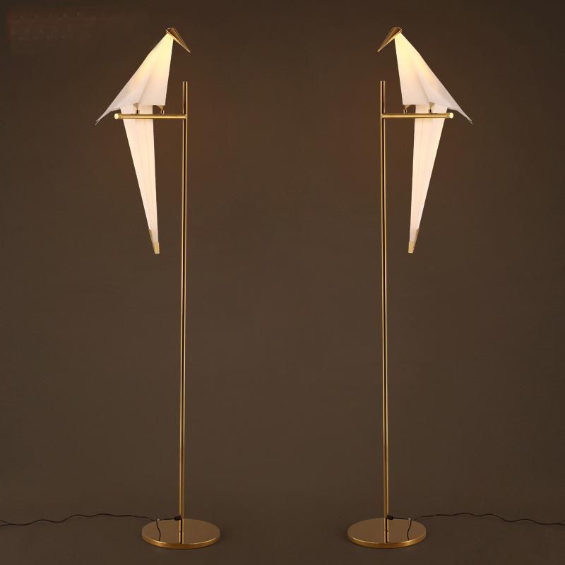 Art Deco Bird Paper Floor Lamp Bedroom Studio Living Room Lamp Stand Origami Light (WH-MFL-21)