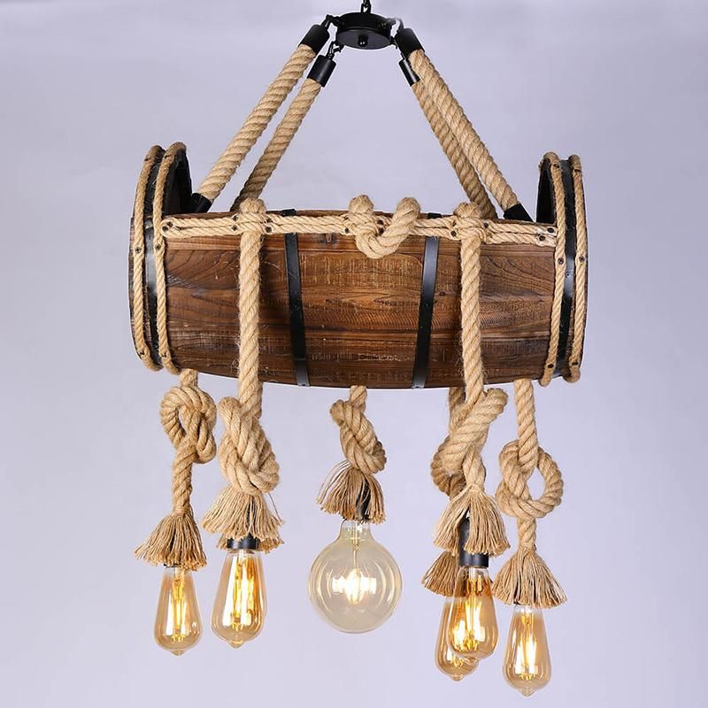 Retro Hemp Rope Light Pendant Lighting Industrial Light Restaurant Hotel Indoor Lighting