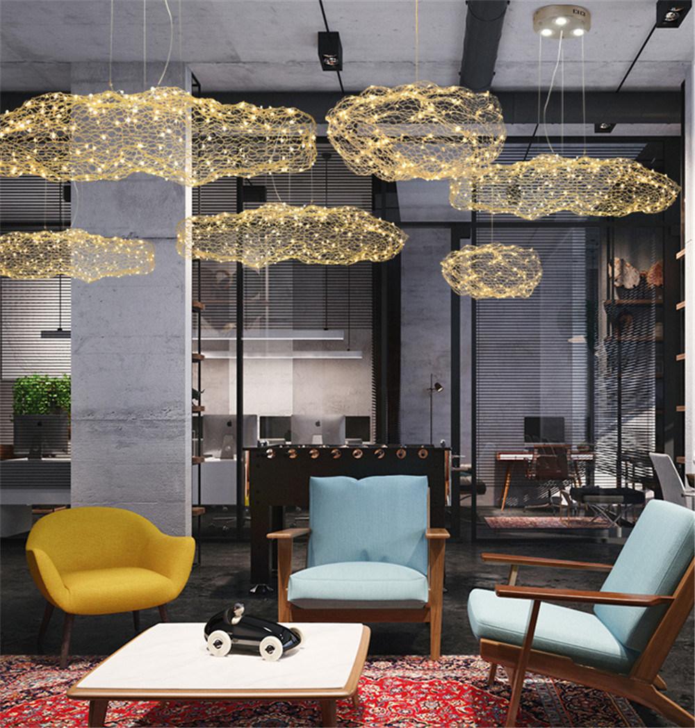Modern Creative Cloud Light Fixtures LED Pendant Lamp Starry Personality Hotel Restaurant Bar Designer Firefly Moderne Lustre