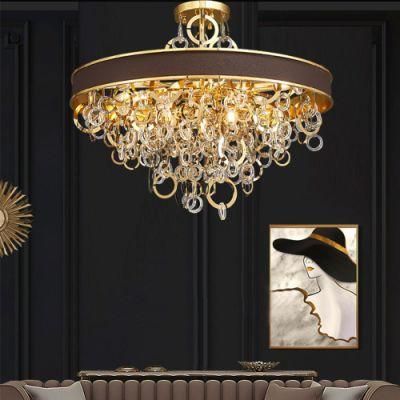 Modern Household Decoration 18W LED Circle Round Pendant Lights Copper Ring Living Room Dining Room Chandeliers