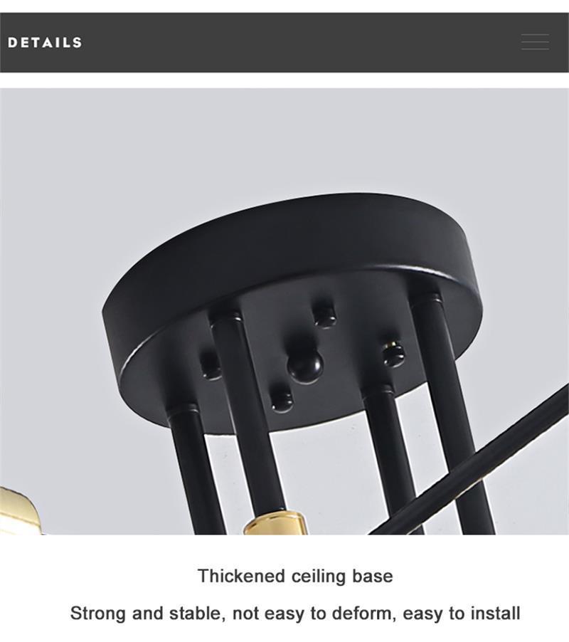 Nordic Creative Modern Chandelier Indoor Minimalist Lighting Living Room LED Ceiling Lamp