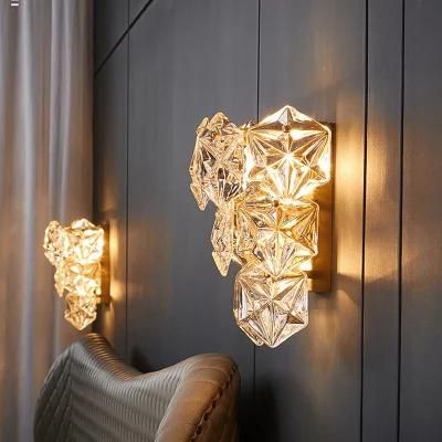 Modern Crystal Wall Lamp Living Room Bedroom Bedside Lamp Contracted TV Wall Light