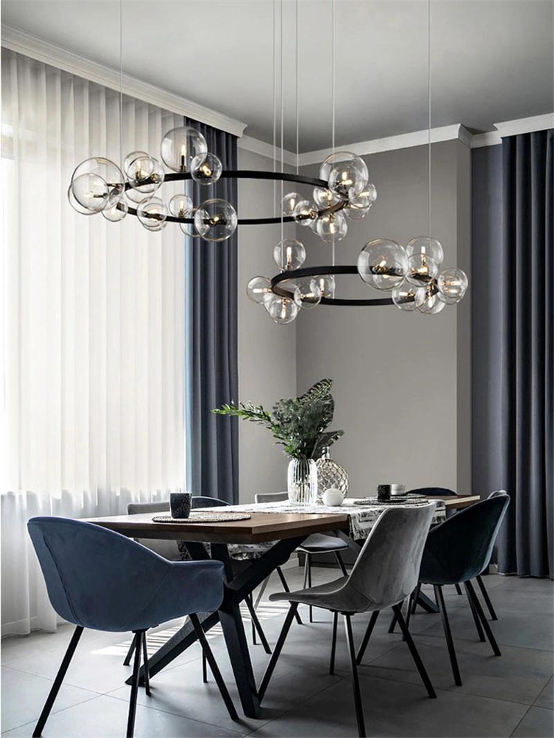 Hanging Lights Clear Glass Round Ball Globe Pendant Light