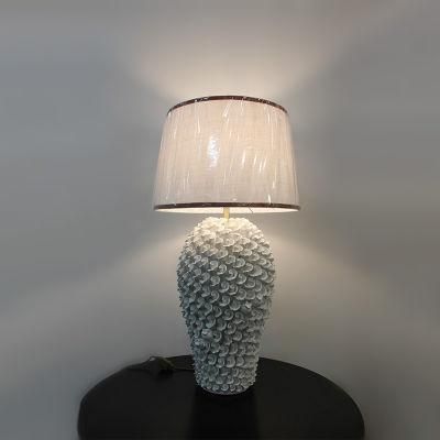 White Gourd Acrylic Fabric Shade and Ceramic Lamp Body Table Lamp.