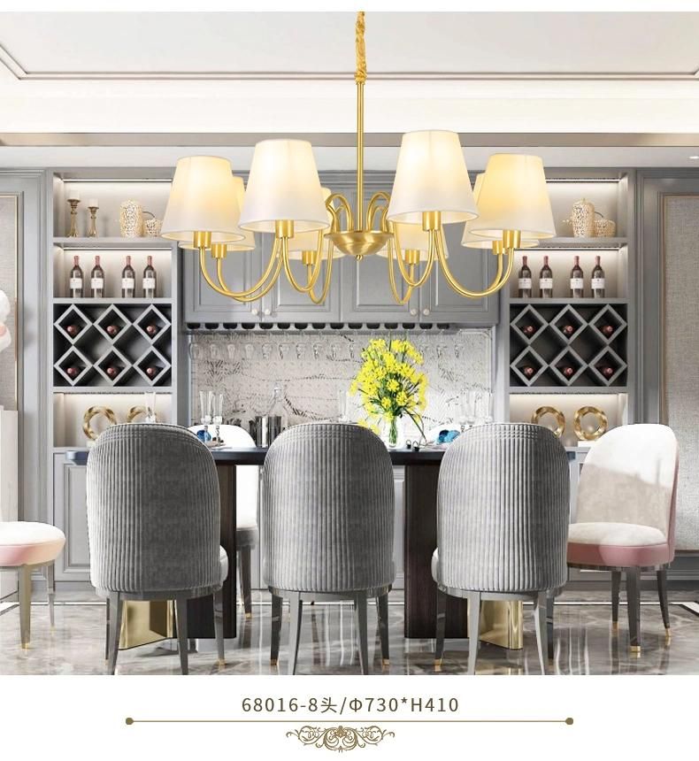 Luxury Post Modern Decorative Copper Glass Diming LED Ceiling Chandelier for Living Room Bedroom