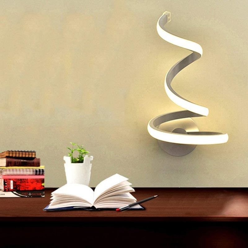 Bedside Room Bedroom Creative Wall Mount Wall Lamp Decor Arts LED Spiral Light (WH-OR-107)
