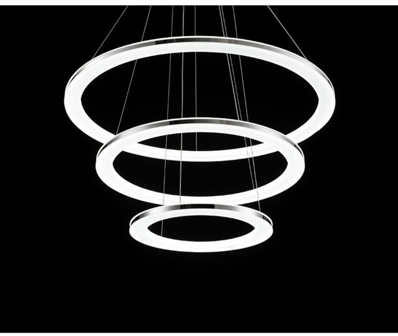 Three Layer Round Circle Ring LED Acrylic Pendant Light