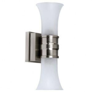 Frosted Acrylic and Brushed Nickel Wall Lamp Without Metal Tube