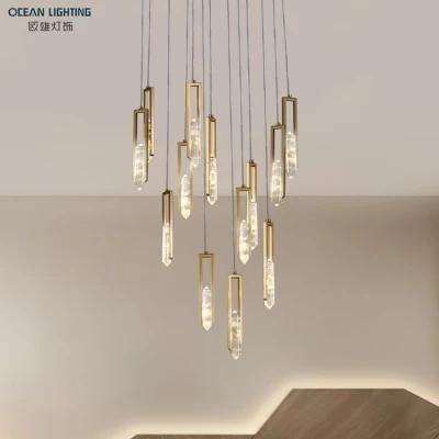 LED Clear Beauty Crystal Hanging Lamp Modern Pendant Stair Lighting