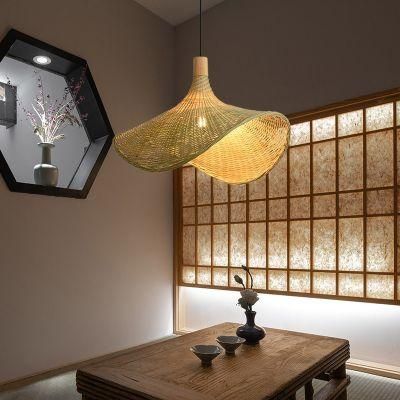 Bamboo Chandelier Chinese Tea Room Rattan Lamp Straw Hat Lamp Stairs Dining Room Lamp