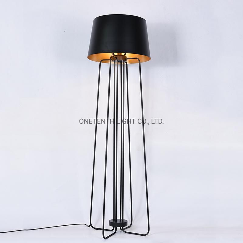 Stainless Steel Body and Shade in Matt Black Finish Floor Lamp