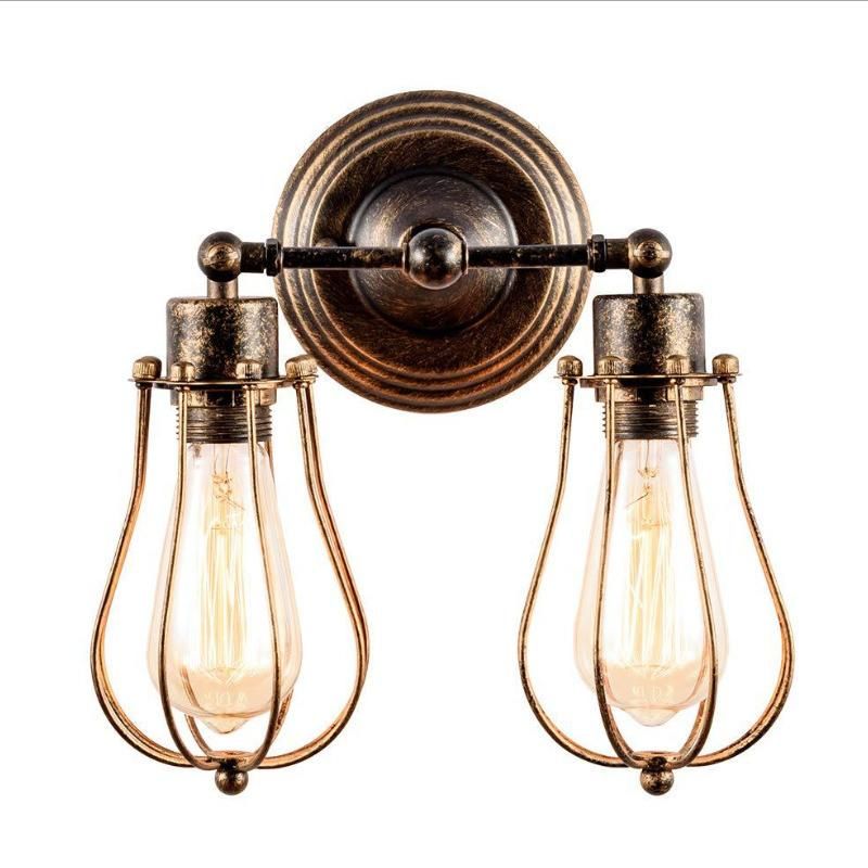 Amazon Hot Sale Simple Personality Wrought Iron Retro Loft Industrial Wall Lamps