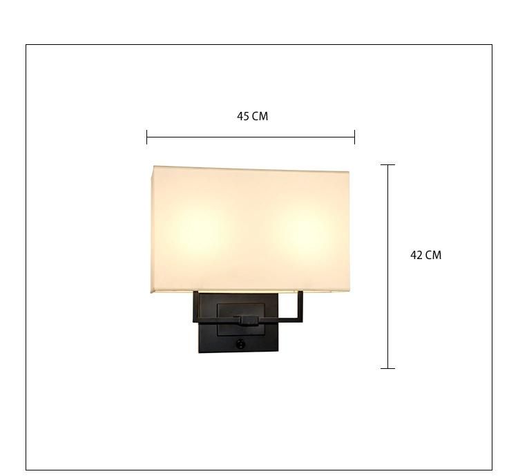 Popular Modern Black Metal Wall Lamp for Bedside Living Room Hotel Restaurant