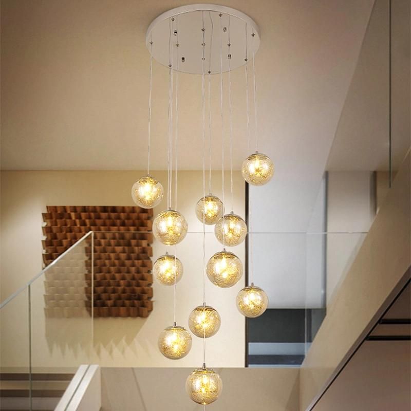 Ball Type Creative Chandelier Stair Light Living Room Pendant Lamp