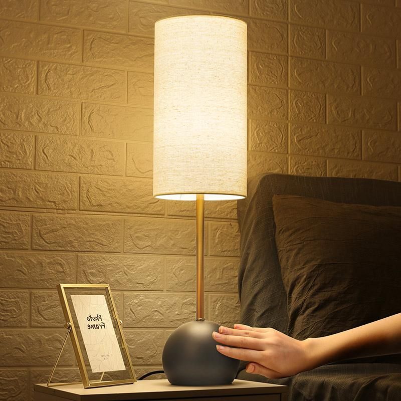 Cylindrical Lampshape Ball Vintage Style Bedroom Bedside Nightstand Lamps Light