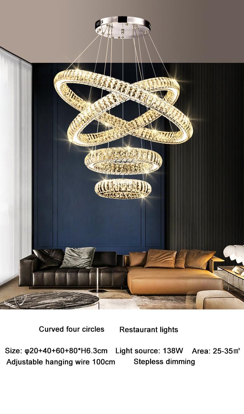 Modern Nordic Decorativekitchen Chandeliers and Pendants Dining Table Round Crystal Pendant Light Chandelier