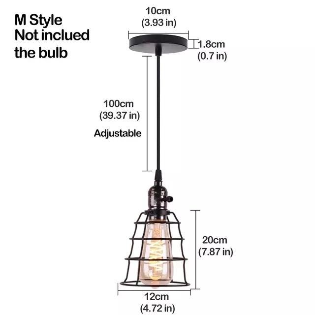 Nordic Pendant Lights Modern Industrial Vintage Iron Art Cage Hanging Ceiling Lamp E26 E27 LED Bulb Holder