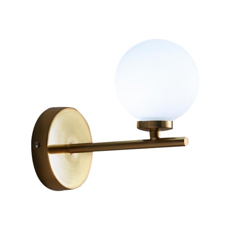 Home Decor Metal and Glass Bedroom Wall Lamp