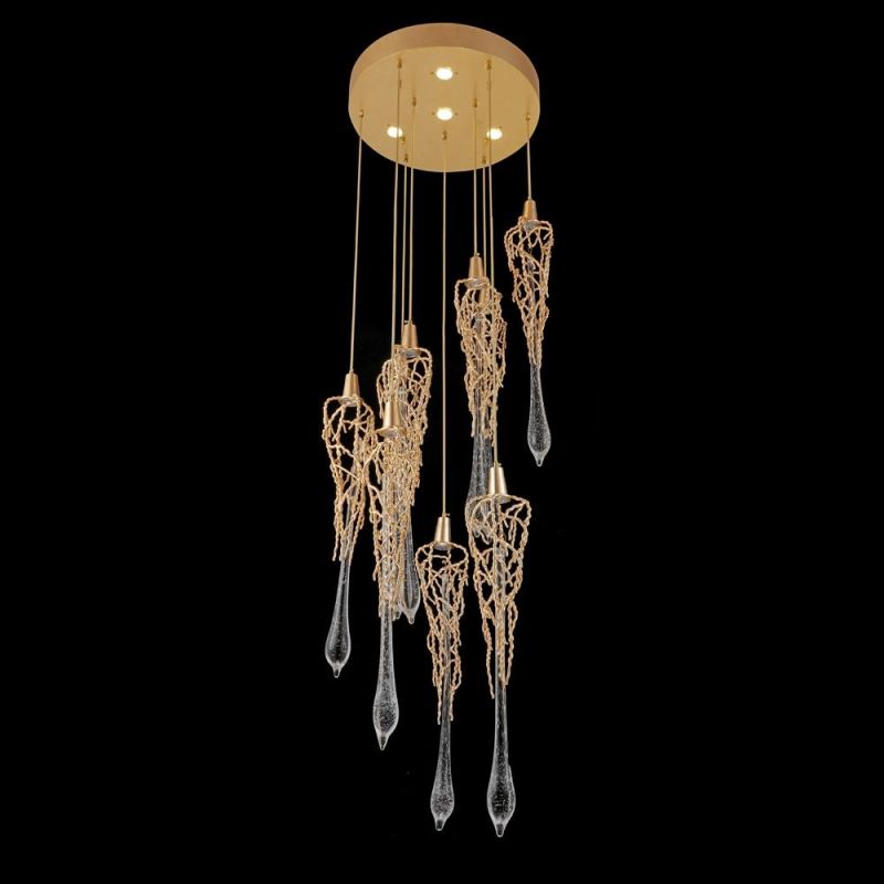 2022 New Antique Round Flower Crystal Fancy Ceiling Chandelier Light
