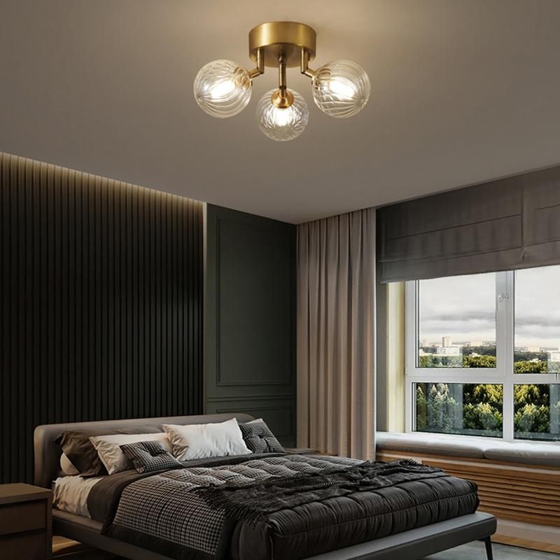 Copper Ceiling Lamp Warm Romantic Simple Modern Living Room Light Luxury Bedroom Lamp