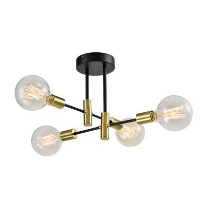 Modern LED Black Gold Upholstery Glass E26 Bubble Chandelier
