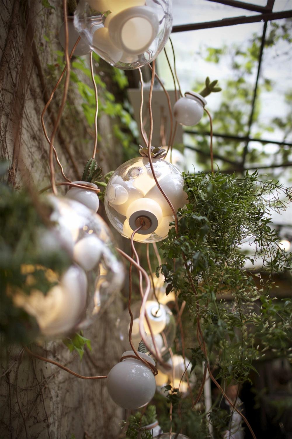 Hanging Glass Round Terrarium for Decoration Clear Glass Hanging Pendant Light